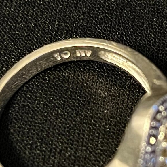 Vintage Nevada Silver Mine Sterling Silver & Marcasite Ring (Size 10) - Picture 8 of 8